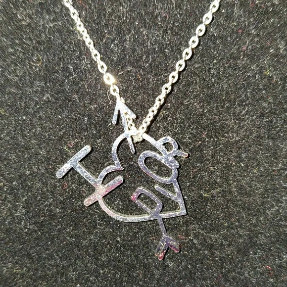 Dior Silver Necklace with Floating Heart Pendant